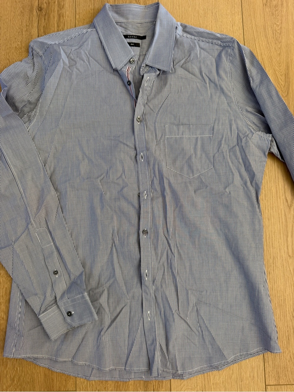 Gucci Gingham Button Down Shirt in Blue & White